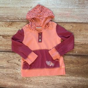 Naartjie orange and red hooded pullover 5 years